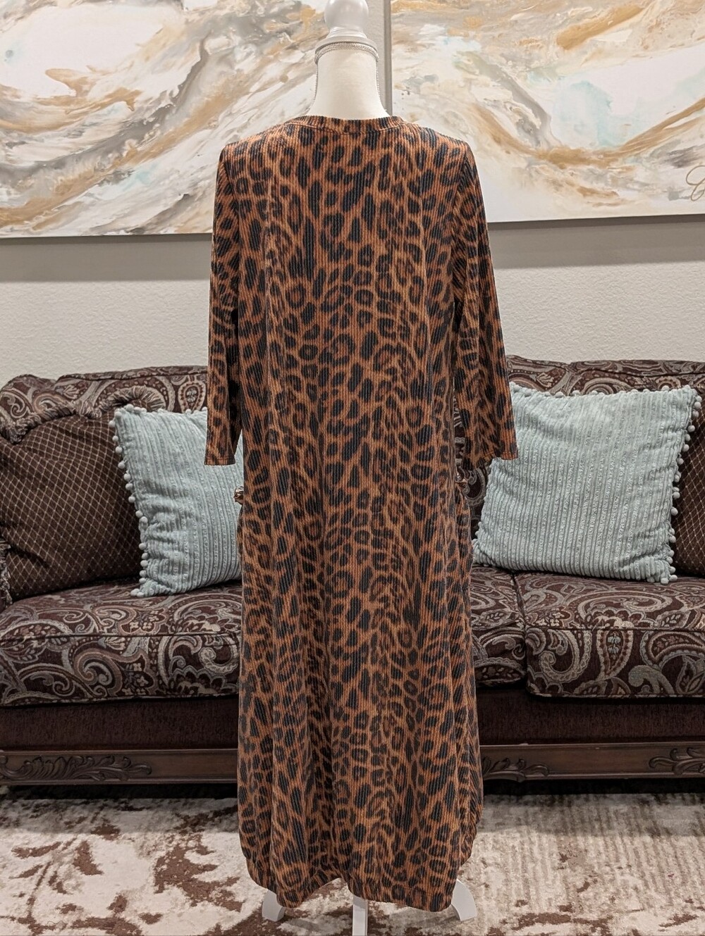 Leopard Ribbed Print Dress - Picture 6 of 6